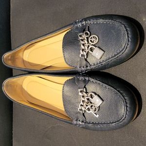 Michael Kors Suki Moc Leather Loafer Navy Blue